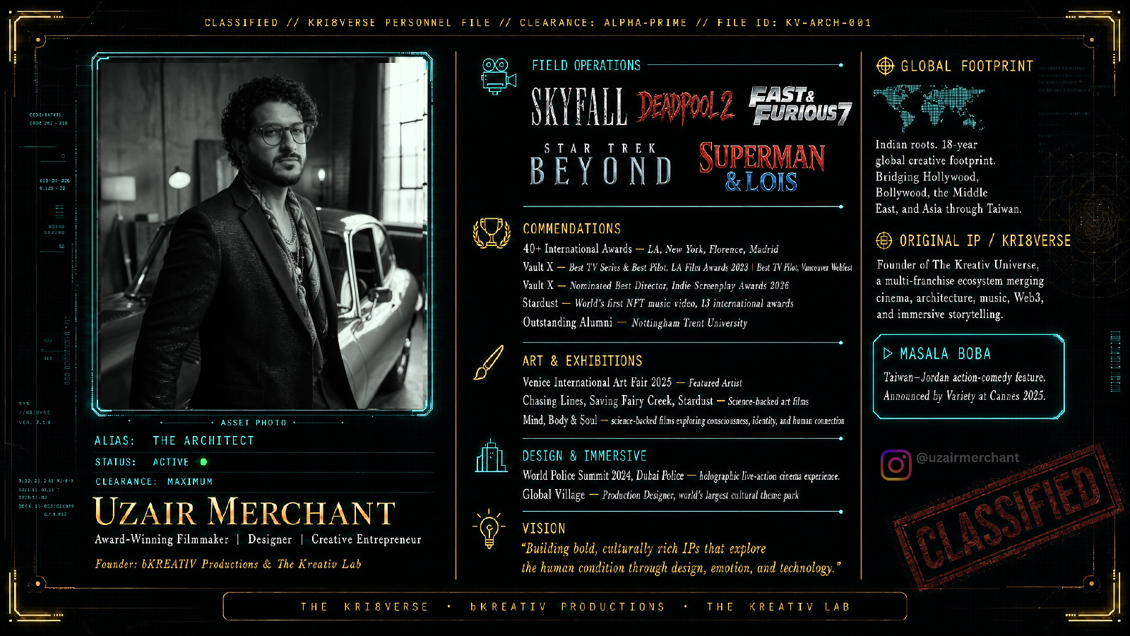 Uzair Merchant — Award-Winning Filmmaker, Designer, Creative Entrepreneur